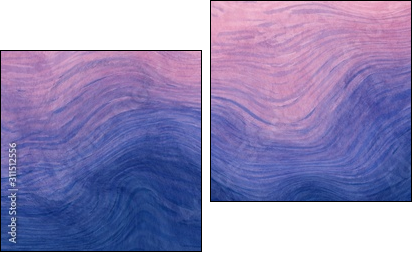 Abstract paint purple and blue with wavy brush stroke lines texture for backgrounds. - Obraz dwuczęściowy, Dyptyk