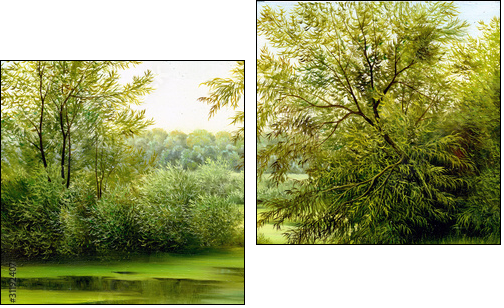 Wood lake  - Obraz dwuczęściowy, Dyptyk
