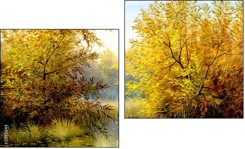 Wood lake  - Obraz dwuczęściowy, Dyptyk