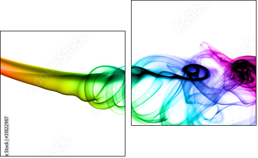 Abstract fume pattern on white  - Obraz dwuczęściowy, Dyptyk