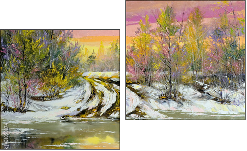 Spring high water  - Obraz dwuczęściowy, Dyptyk