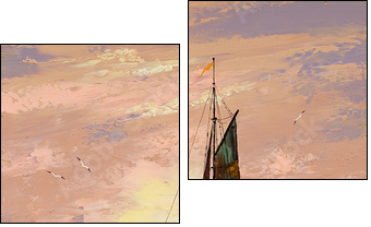 Sailing boat  - Obraz dwuczęściowy, Dyptyk
