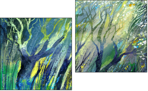 The drawn wood  - Obraz dwuczęściowy, Dyptyk