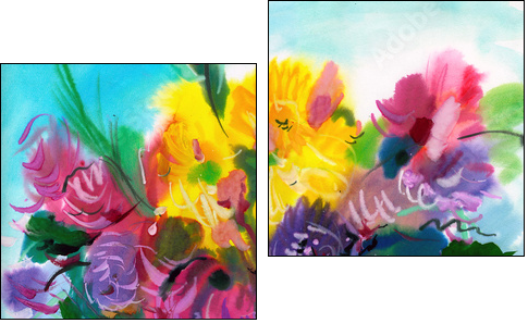 Wild flowers  - Obraz dwuczęściowy, Dyptyk