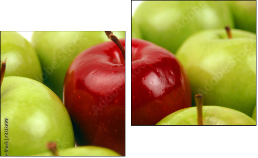 Zielone jabłka i czerwony rodzynek
 - Obraz dwuczęściowy, Dyptyk