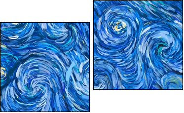 Abstract texture background. Digital painting in Vincent Van Gogh style artwork. Hand drawn artistic pattern. Modern art. Good for printed pictures, postcards, posters or wallpapers and textile print. - Obraz dwuczęściowy, Dyptyk