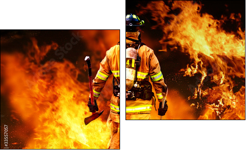 In to the fire, a Firefighter searches for possible survivors  - Obraz dwuczęściowy, Dyptyk