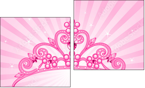 Korona – różowy diadem dla księżniczki - Obraz dwuczęściowy, Dyptyk