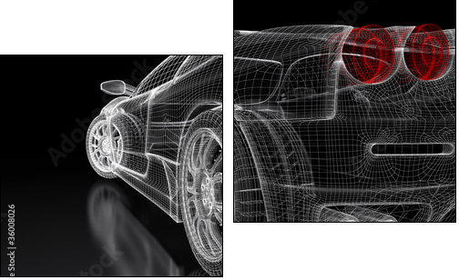 Sport car  - Obraz dwuczęściowy, Dyptyk