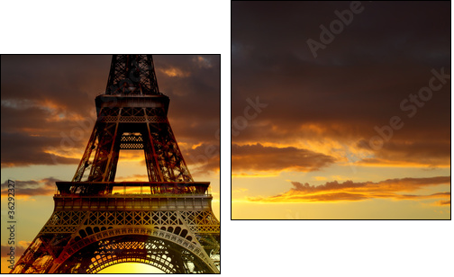 Eiffel tower, Paris  - Obraz dwuczęściowy, Dyptyk
