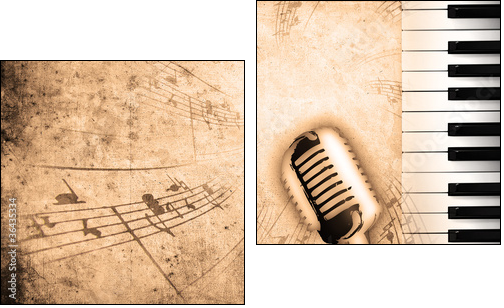 dirty music background  - Obraz dwuczęściowy, Dyptyk