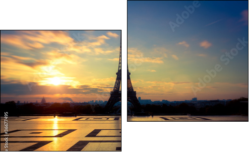Wieża Eiffela – słońce wstaje w Paryżu
 - Obraz dwuczęściowy, Dyptyk