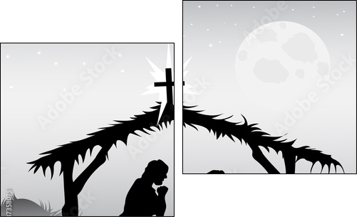 nativity scene,vector  - Obraz dwuczęściowy, Dyptyk