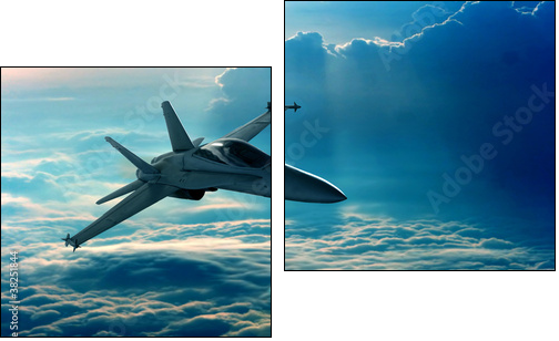 Fighter jet  - Obraz dwuczęściowy, Dyptyk