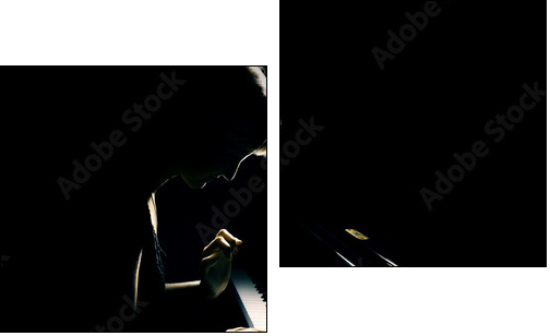 Piano playing pianist concert. Classical music  - Obraz dwuczęściowy, Dyptyk