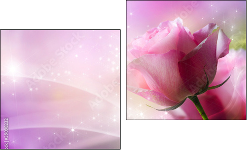 Roses Art Design. Invitation Card  - Obraz dwuczęściowy, Dyptyk