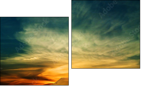 Sandy desert at sunset time  - Obraz dwuczęściowy, Dyptyk