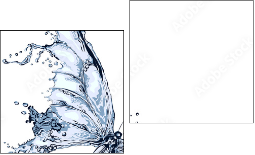 Water splash butterfly 2  - Obraz dwuczęściowy, Dyptyk