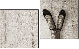Young woman with long slim sexy legs  - Obraz dwuczęściowy, Dyptyk