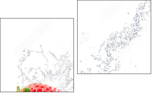 Kuszące truskawki w zimnej kąpieli - Obraz dwuczęściowy, Dyptyk