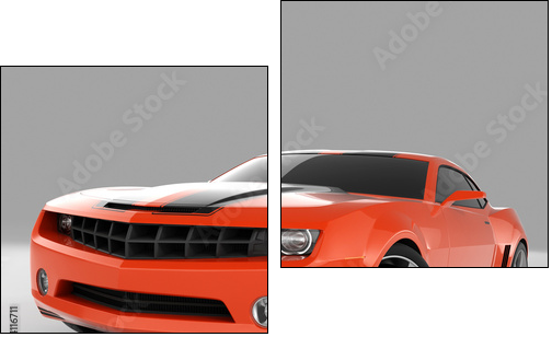 red sports car  - Obraz dwuczęściowy, Dyptyk