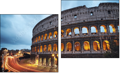 Coliseum at night. Rome - Italy  - Obraz dwuczęściowy, Dyptyk