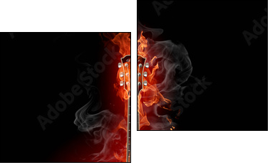 Burning guitar  - Obraz dwuczęściowy, Dyptyk