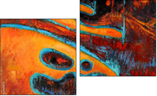Abstract Oil Painting  - Obraz dwuczęściowy, Dyptyk