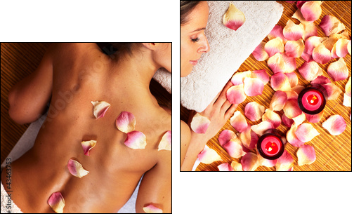 Young woman in Spa massage salon.  - Obraz dwuczęściowy, Dyptyk