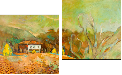 Country scene  - Obraz dwuczęściowy, Dyptyk