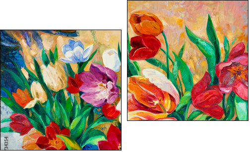 Flowers  - Obraz dwuczęściowy, Dyptyk