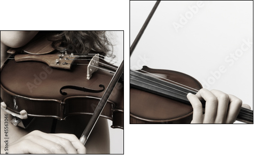 Violin musical instrument violinist hand  - Obraz dwuczęściowy, Dyptyk