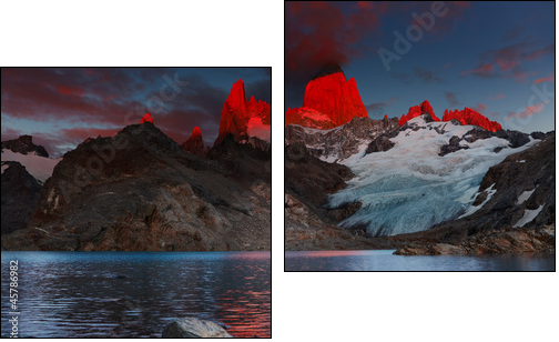 Mount Fitz Roy, Patagonia, Argentina  - Obraz dwuczęściowy, Dyptyk