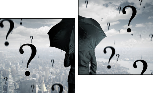 Businessman and questions  - Obraz dwuczęściowy, Dyptyk