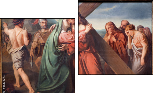 Brussels - Jesus under cross and Mary  - Obraz dwuczęściowy, Dyptyk