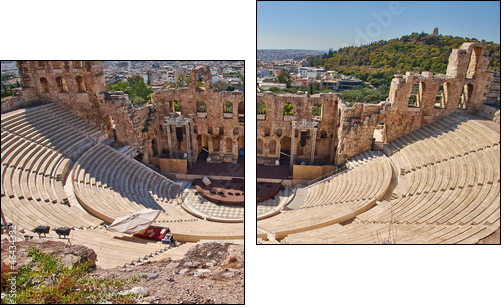 ancient theatre under Acropolis of Athens, Greece  - Obraz dwuczęściowy, Dyptyk
