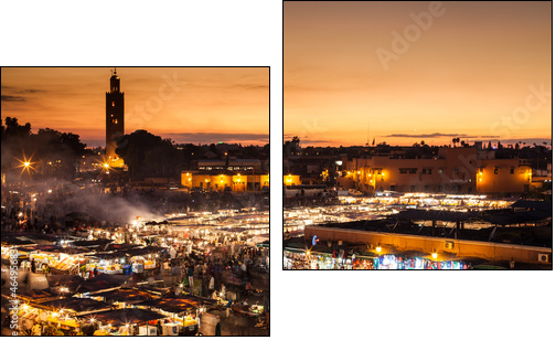 Marrakesch, Djemaa el Fna, Marokko  - Obraz dwuczęściowy, Dyptyk