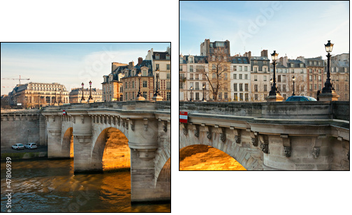 Pont neuf, Ile de la Cite, Paris - France  - Obraz dwuczęściowy, Dyptyk