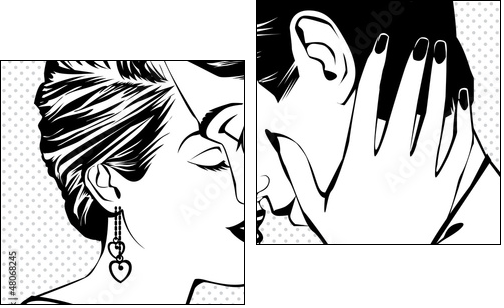 Vintage couple in love - Obraz dwuczęściowy, Dyptyk