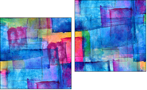 seamless blue cubism abstract art texture watercolor wallpaper b - Obraz dwuczęściowy, Dyptyk