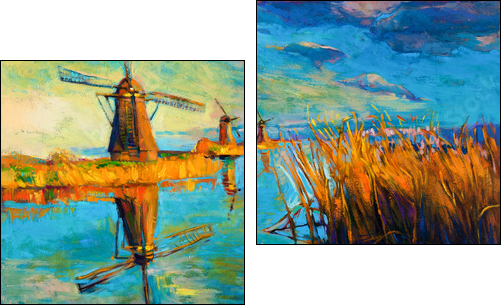 Windmills  - Obraz dwuczęściowy, Dyptyk