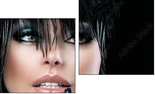 Fashion Art Portrait Of Beautiful Girl. Vogue Style Woman  - Obraz dwuczęściowy, Dyptyk