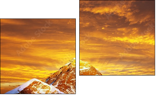 Evening colored view of Everest from Kala Patthar  - Obraz dwuczęściowy, Dyptyk