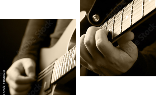 guitarist hands  - Obraz dwuczęściowy, Dyptyk