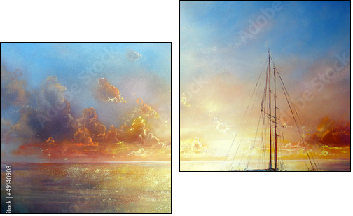 Seascape Pier  - Obraz dwuczęściowy, Dyptyk