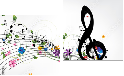 Musical abstract background  - Obraz dwuczęściowy, Dyptyk