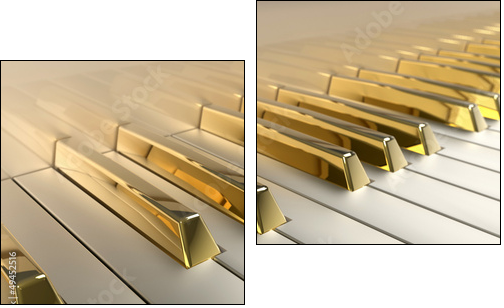 Gold Piano  - Obraz dwuczęściowy, Dyptyk