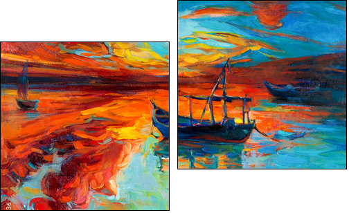 Boats  - Obraz dwuczęściowy, Dyptyk
