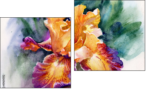 Yellow iris  - Obraz dwuczęściowy, Dyptyk