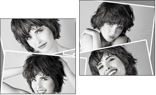 Collage with young beautiful woman  - Obraz dwuczęściowy, Dyptyk
